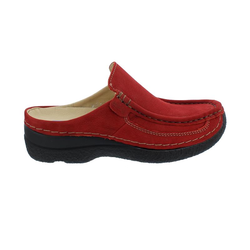 Pre-owned Wolky Roll-slide, Clog, Antique Nubuck, Dark-red, 0620211-505