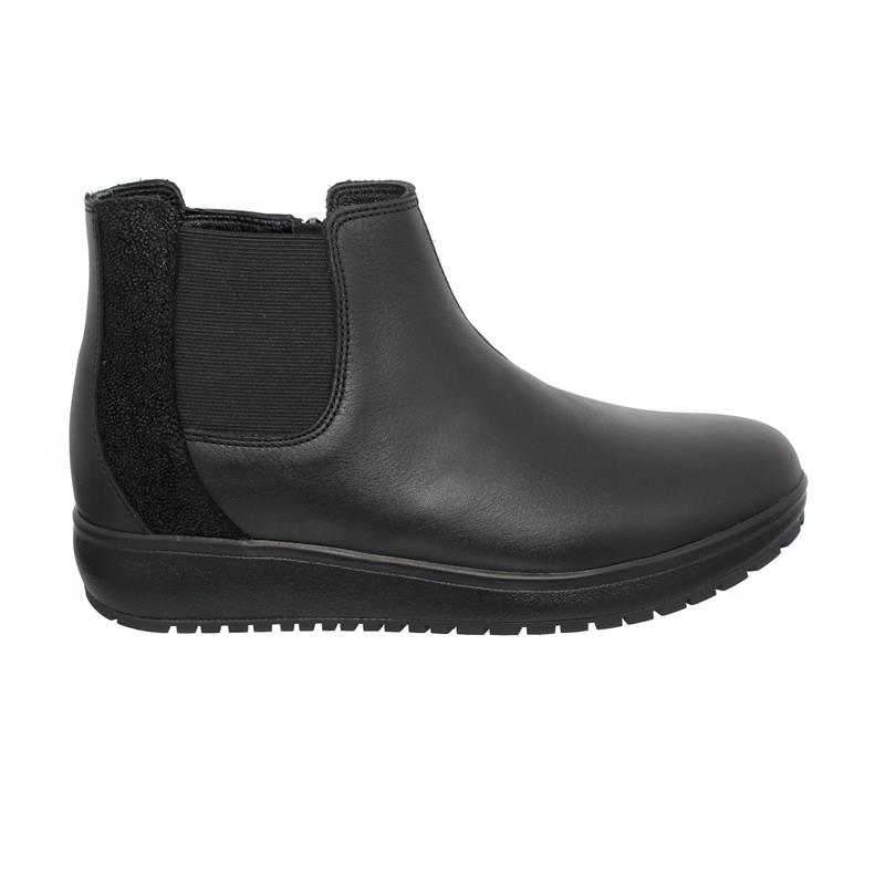 Pre-owned Joya London Ii Black Boot, Full-grain Leather / Velour Leather, Air-sohle, Kateg