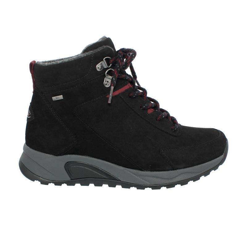 GABOR ROLLINGSOFT BOOTIE, NUBUK OIL (TEX), SCHWARZ/DKRED (MEL.), SCHNÜRUNG, WECHSELFUSS