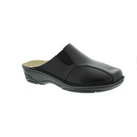 Berkemann Marion, schwarz Leder / Stretch, Clog, Wechselfußbett, Weite G 3420-906