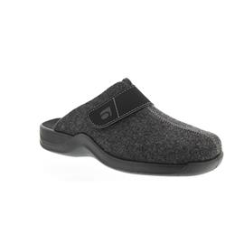 Rohde Herren Pantolette, Softfilz, anthrazit, Klettverschluss, Weite G 1/2 2738-82