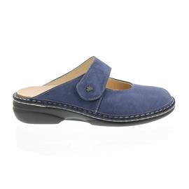 Finn Comfort Stanford - Clog, Klettverschluß, blau (denim), Patagonia (Nubukleder) 2552-373097