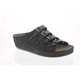 Berkemann Hassel, schwarz, Leder/Struktur, Pantolette 0737-992