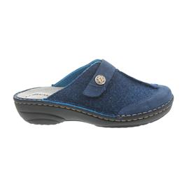 Rohde Pantol., Softfilz, Wechselfußbett, navy, Weite G, Klettverschluss 6173-51