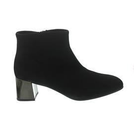 Gabor Stiefelette, Samtchevreau/Lack (Micro), schwarz / Absatz anthrazit 75.860.37