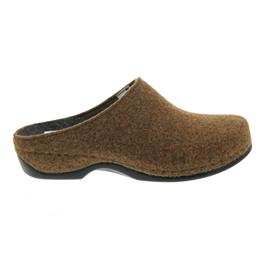 Berkemann Florina, dunkelbeige, Filz, Hausschuhe, Weite F, Wechselfußbett 1025-745