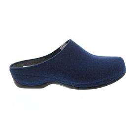 Berkemann Florina, royalblau, Filz, Hausschuhe, Weite F, Wechselfußbett 1025-312