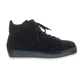Donna Carolina Sneaker, Oregon Navy+Gom Lago (Veloursleder blau) , Lederfutter, Reißverschluss 34.16
