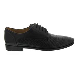 Galizio Torresi Schnürschuh, Ledersohle mit Gummiintarsie, Flechtoptik, schwarz 411434S