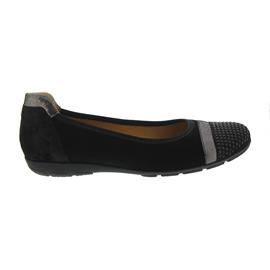 Gabor Ballerina, Hovercraft-Sohle, Velour/Caruso/Glam., schwarz, Weite F 84.167.17
