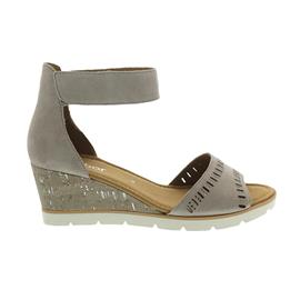 Gabor Sandalette, Samtchevreau, visone (beige) 45mm Keil, Weite F 85.755.13
