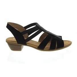 Gabor Kreta Sandalette , Samtchevreau, schwarz (Strass), Weite G 82.474.47