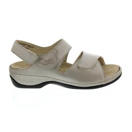 Berkemann Rina, Sandale, beige/silber, Leder/Stretch, Wechselfußbett, Weite E-H 1040-627