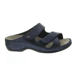 Berkemann Janna, blau Met. Leder / blau Stretch, Pantolette Weite E-H 1027-382
