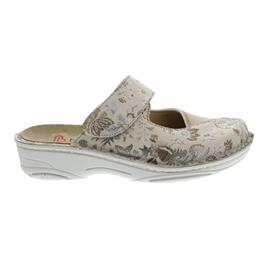 Berkemann Heliane, gold Leder / beige Stretch, Clog Weite G-I 3457-790