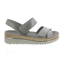 Gabor Sandalette, Glamour Samt, stone (grau), Best-Fitting, Weite F 83.728.69