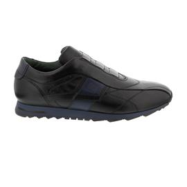 Galizio Torresi Slipper, Vegas / Indio (Glattleder), nero-blu, Wechselfußbett 313998
