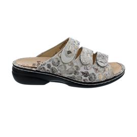 Finn Comfort Kos, Pantolette, Pebble/Nubuk (Nubukleder komb.), Stone/Bianco 2554-902096