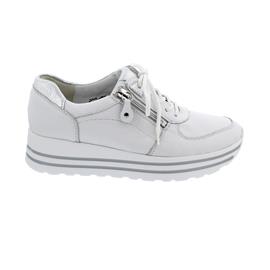 Waldläufer H-Lana, Sneaker, Hirschleder (Glattleder), weiss/ silber, Weite H 758001-299-663