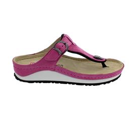 Berkemann Mila, pink, Nubukleder Zehenstegpantolette, Weite G 1351-202