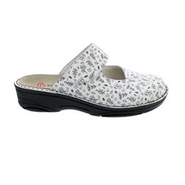 Berkemann Heliane, Clog, pale flowers, Leder/Print/ Stretch, Wechselfußbett, Weite G-I 3457-048