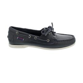 Sebago Docksides, Waxy Leather (Glattleder), blue-navy, Women 71111HW-908
