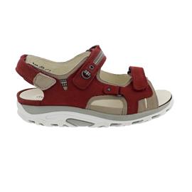 Waldläufer Hanni, Sandale Dynamic-Sohle, Denver (Nubuk), cherry corda, Weite H 448008-691-670