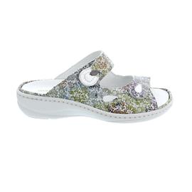 Waldläufer Heria, Pantolette, Florat Bufa (bedr. Nubuk), offwhite / silber, Weite H 408514-294-893