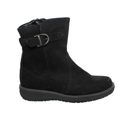 Waldläufer Hoja Kurzstiefel, Elefant (Nubuk), schwarz, echt Lammfell, Weite H 533913-182-001