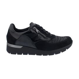 Waldläufer K-Ramona Sneaker, Nubukleder / Stretch / Lack, schwarz, Weite K 626K02-413-001