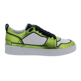 Högl Sneaker, Sportycalf-Leder, Premiumsheep Metallic, Green / Multi, 7-100701-5099
