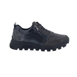 Waldläufer H-Ajala Sneaker, Velourleder / Lack / Stretch, carbon schwarz, Weite H 993H01-600-696