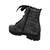 Waldläufer Hanako, Bootie, schwarz, Felin (Nubuk bedr.), Schnür. und Reißverschl.,  Weite H 338813-135-001