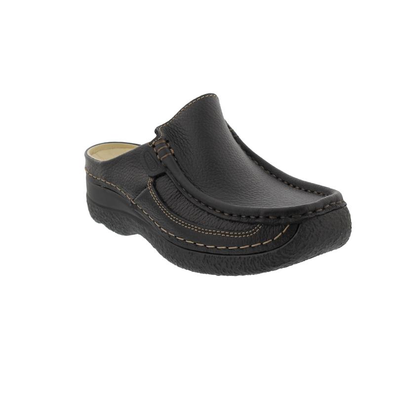 Wolky Roll-Slide, Printed leather, black, Clog 0620270-000