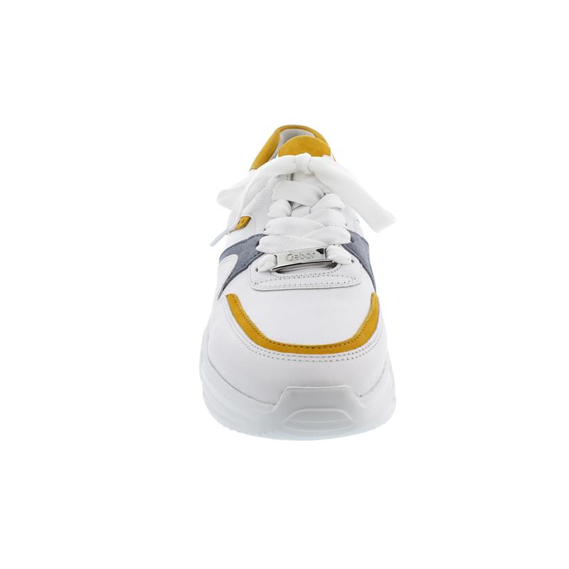 Gabor Sneaker, Las Vegas/Samtchevreau, weiss/mango komb, Schnürung, 43.470.23