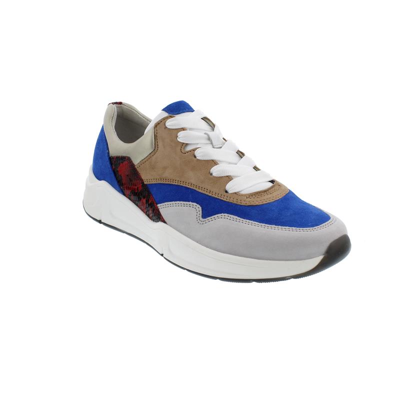 Gabor Florenz, Sneaker, Velour/Nappa/Pyt., Weite G, royal/beige/red k., 46.305.99