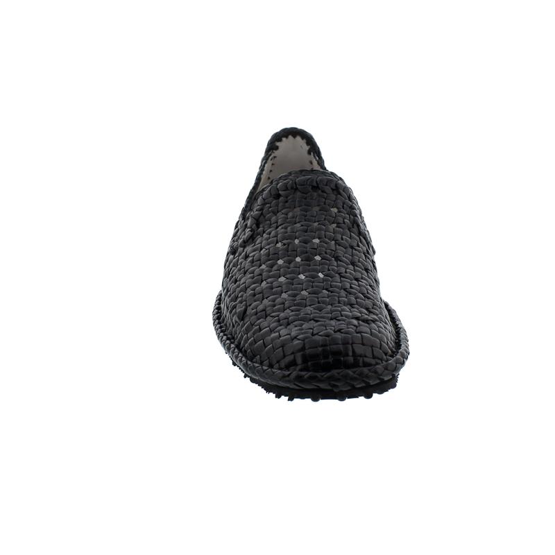 Galizio Torresi leichter Slipper aus Flechtleder, schwarz, 442508