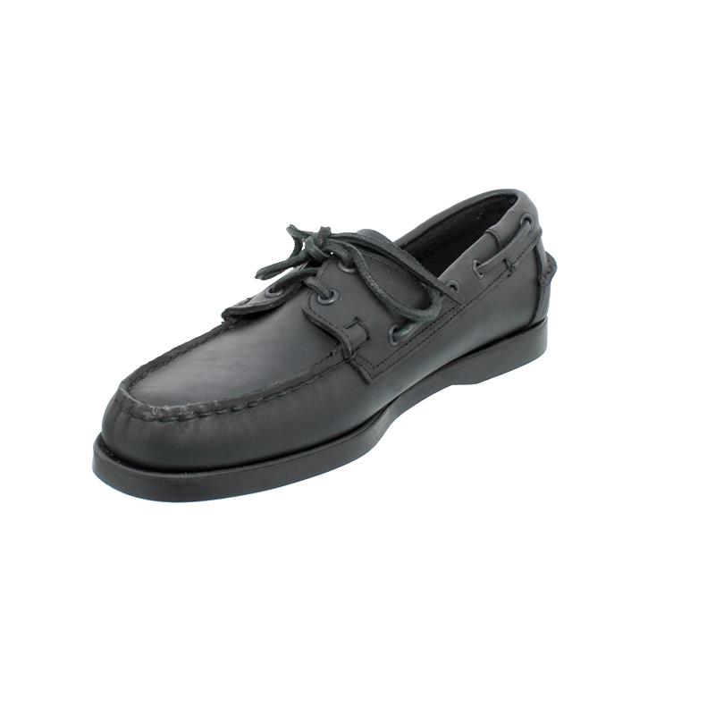 Sebago Docksides, Full-Grain Leather (Glattleder), total black, Men 7000H00-924