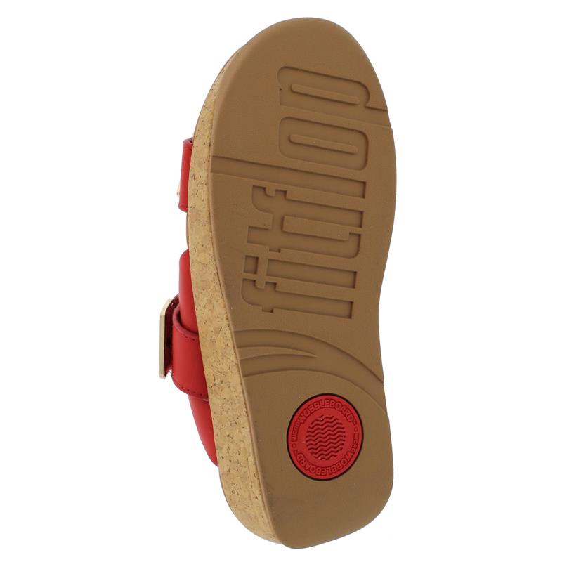 FitFlop Remi Adjustable Slides, Pantolette, Red, Klettverschluss BL6-002