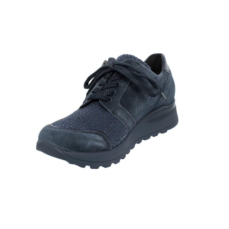 Waldläufer Hiroko-Soft, Sneaker, Velour/Taipei/Stretch,  deepblue not. marine, Weite H64007-400-763