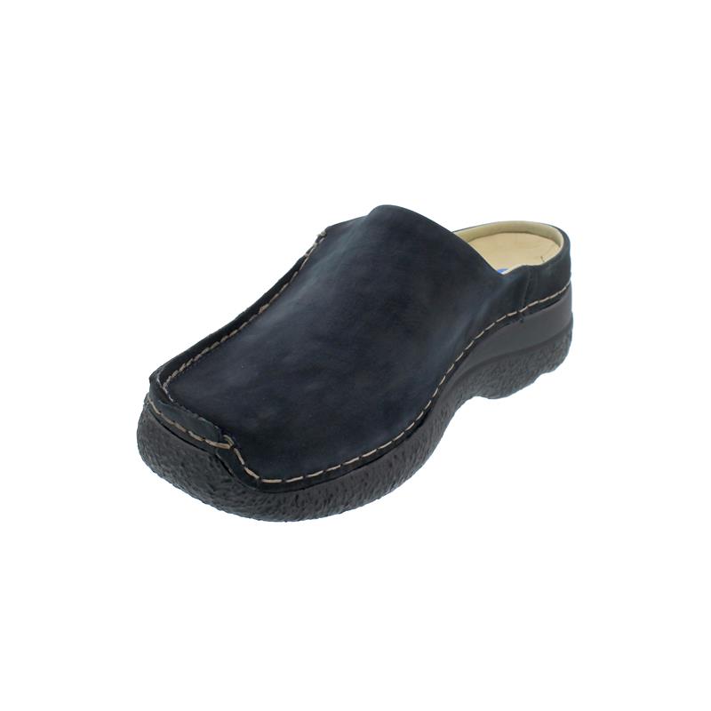 Wolky Schuhe Clogs Hausschuhe Seamy Slide blue blau Leder Einlagen 625016-800 