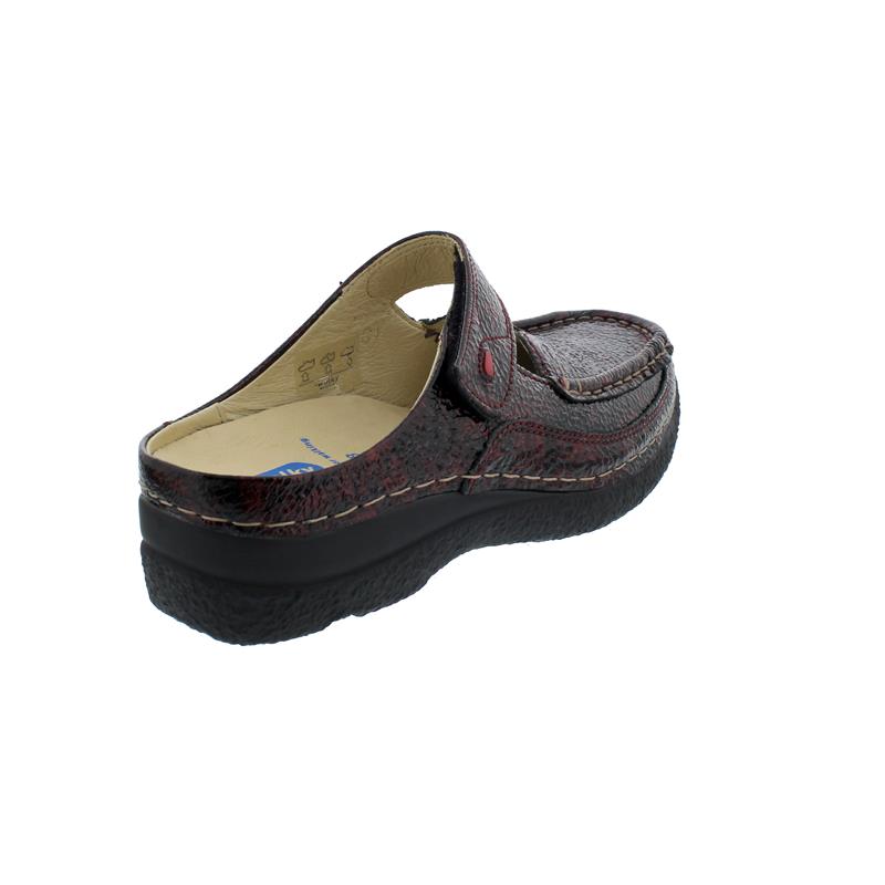 Wolky Roll Slipper Clog, Vernice Mix Leather, bordo, 0622765-510