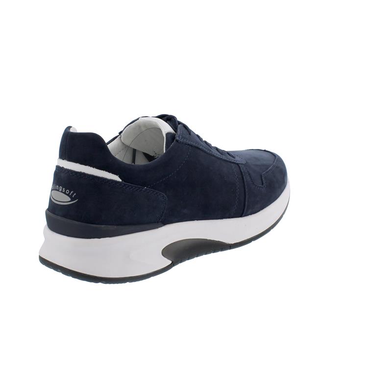 Rollingsoft Sneaker Low, Nubuk Chevron, blue/white, Wechselfußbett 8001.10.04
