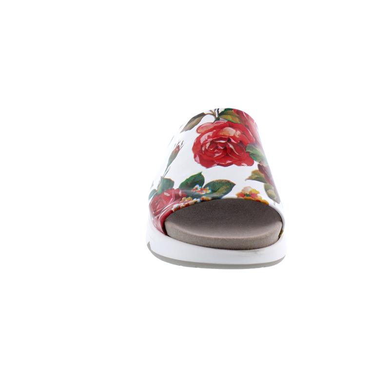 Rollingsoft Pantolette, Flower Nappa, weiss/ multicolor Wechselfußbett 86.881.10