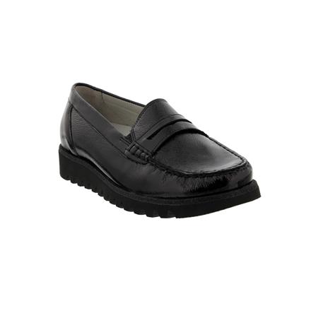 Waldlaufer 496H31 Black Leather//Nubuck Combi Wide Fitting Stretchable Shoes