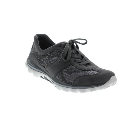 Rollingsoft Shoe, Snake ElasticVelvet Chevreau, Carbone Gabor Rollingsoft Damen Sneaker Carbone Snake Elastic